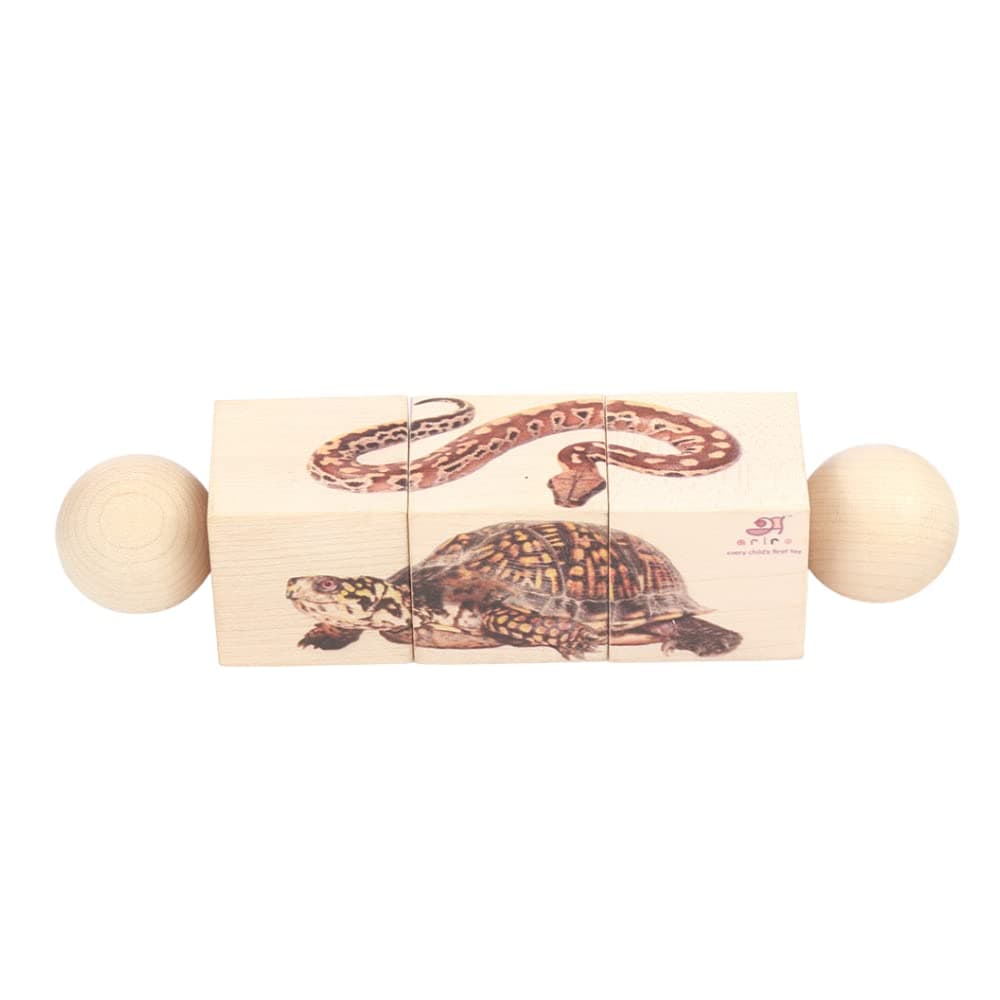 Ariro Rotating Puzzle | Reptiles for Toddlers | Montessori Puzzle for 1yr Old boy and Girl | Grasping Toy which Builds Concentration, Improves Visual Discrimination & Develops Problem Solving Skills