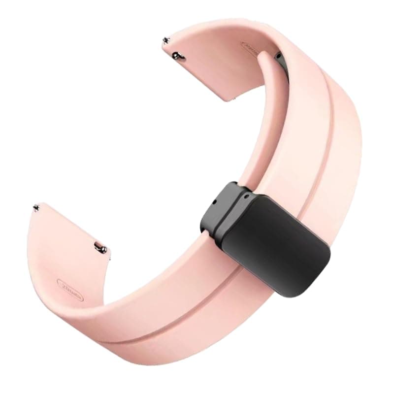 YODI New Edition 20MM Magnetic Buckle Soft Silicone Sport Strap Band For Amazfit GTS 3, GTS 4, GTS 4 Mini, Bip/Samsung Galaxy Watch 3 41MM SM-R850 Smart Watch For Men Women (Pink)