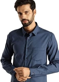 Indian Terrain Men's Green Cotton Regular Fit Long Sleeve Casual Shirt