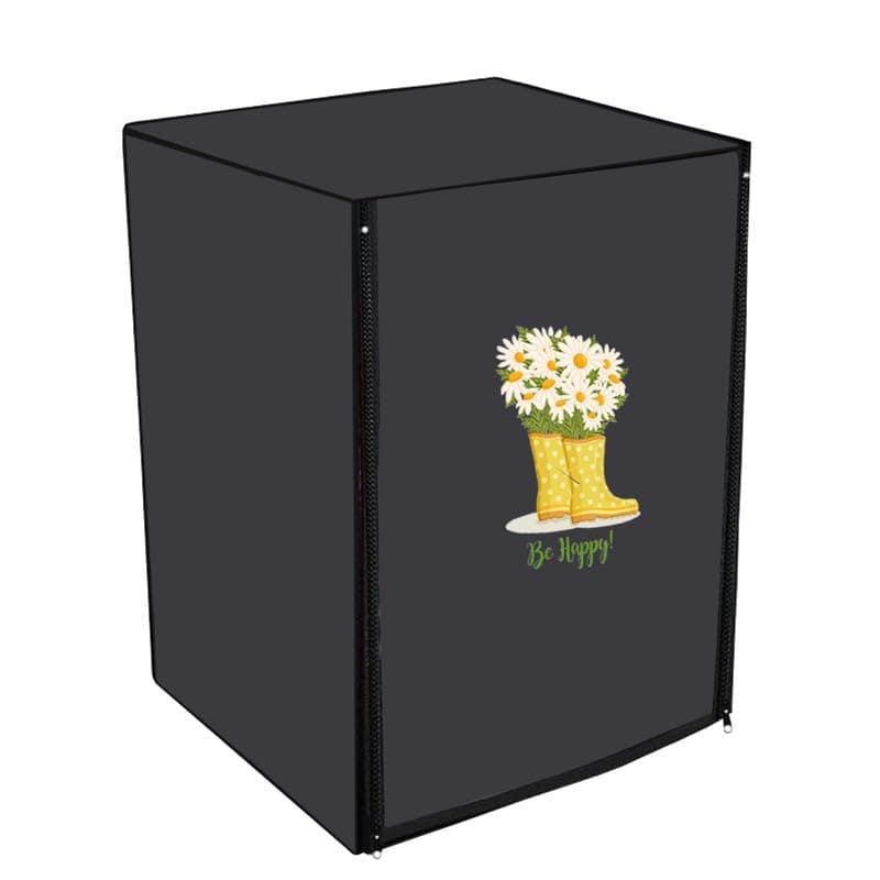 ADIRA Front-load washing machine cover Compatible for LG 8.5 Kg, 9 Kg, 9.5 Kg, 10 Kg, 10.5 Kg, 11 Kg, 11.5 Kg 12 Kg (72CMx63CMx81CM) Solid Grey chamomile flowers print