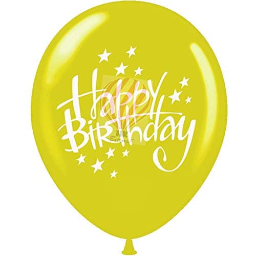 Hk Balloons Personalized Birthday Party Balloons With Birthday Boy/Girl Name (Pack Of 50) (Yellow) - Rubber