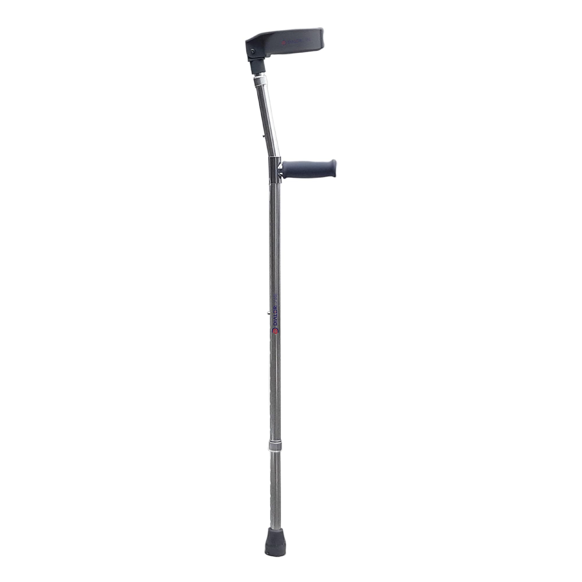 DIALDRCARE Forearm Folding Adjustable Walking Stick for Walking,Rubber Handles,Comfortable,Non-Slip Crutches for Adults (O-SHAPE CRUTCH, 1)