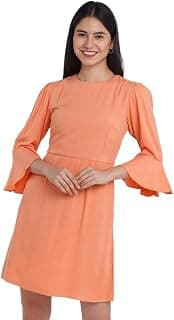 Zink London Women's Orange A-Line Short Dress