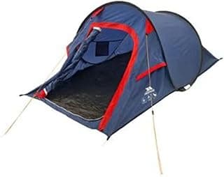 BISONBERG Polyester Camping Tent 2 Person Ultralight Easy Set Up and Carry Family Backpacking for Camping, Hiking, Outdoor Festivals, Car Trip, Blue,Red