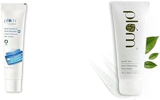 Plum Green Tea Pore Cleansing Face Wash 50ml and Plum thinkDERMA 2% Niacinamide & Rice Water Clear Moisture Gel Cream 15gm Combo