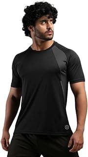 CHKOKKO Gym Tshirt for Men Workout Regular Fit Sports Activewear Man Tshirts with Round Crew Neck and Half Sleeves for Yoga Running&Outdoor Activities