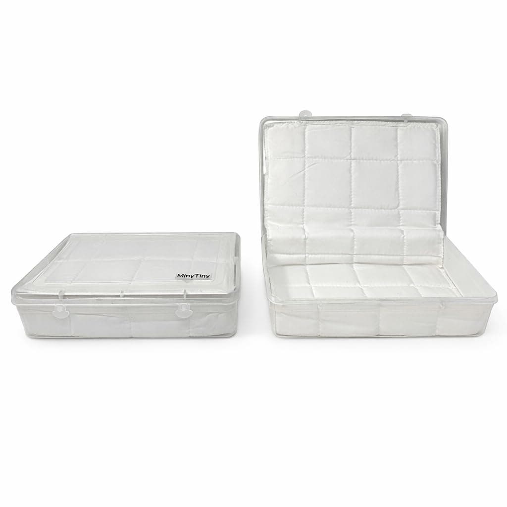 Miny Tiny™ Premium Jewellery Storage Box with Anti-Oxidation Cotton Padding | Protects Gold & Silver from Tarnish & Scratches | Locker Safe Organizer for Necklace & Accessories | 1 Box (DB-Medium)