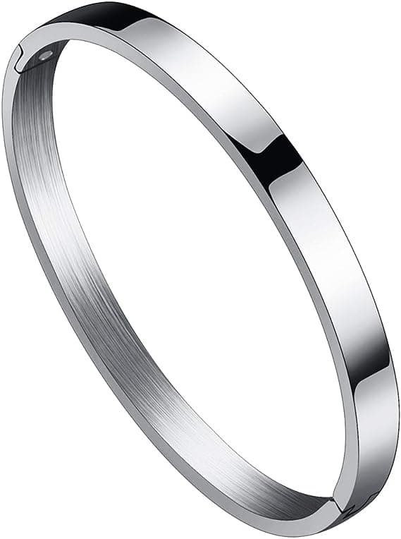MIAMI Silver Kada Bracelet for Men, Boys, Brother, Boyfriend - Stainless Steel Open Bracelet - Fashion Jewelry Birthday Gift for Valentine's Day M348