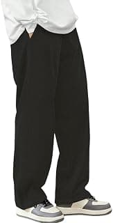 SMOWKLY Corduroy Trousers for man | Elastic Waist Loose fit Pant for Men | Casual Bottom Wear| Stretchable & Comfortable Sweatpant Trouser |Pant for Causal & Formal Wear |Gym Joggers