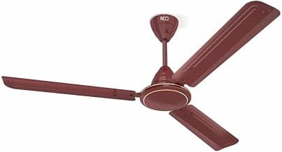 REO Tejas 1200mm ES Ceiling Fan | High Speed, High Air Delivery | Strong & Powerful Copper motor, Air Delivery: 218 m³/min, RPM: 370, 2 Year Warranty | (Pack of 1, Brown)