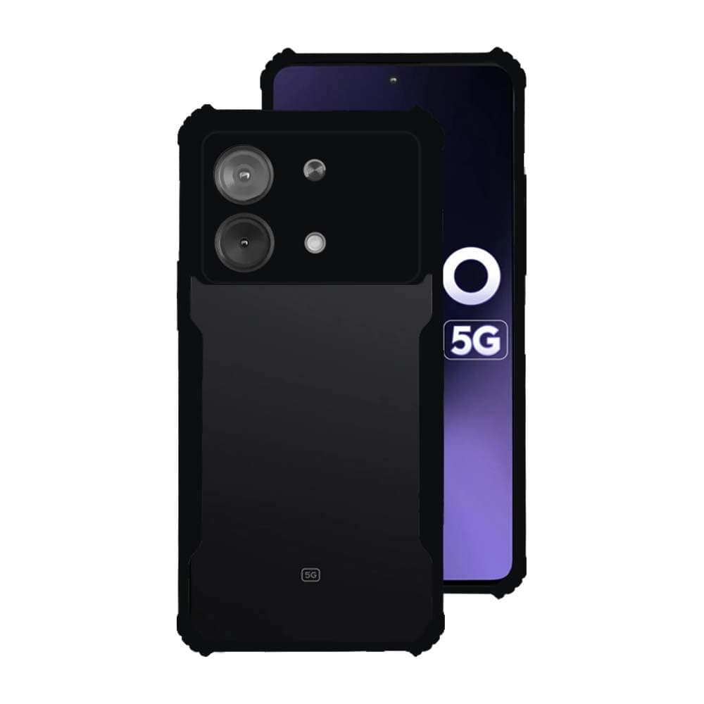 7SEVEN® Ipacky Back Cover for Poco X6 Neo 5G Mobile Back Case Shock Proof Design Camera Edges Protection Crystal Clear Phone Case Precise Cutouts Matte Black Soft Bumper Phone Cover