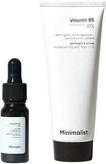 Minimalist Niacinamide 10% Serum with Zinc + B5 Moisturizer | Acne Marks Reduction, Oil Control, Hydration & Skin Barrier Repair Skincare Combo for Oily & Acne-Prone Skin