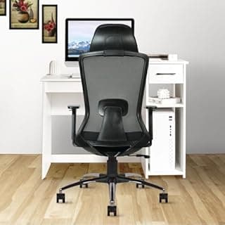 CELLBELL Ergoglide Office Chair High Back Mesh Ergonomic Backrest Design | Tilt Mechanism, Computer, Desk Chair, Work from Home Chair Built-in Adjustable Lumbar Support & Armrest Smooth Glide, Black