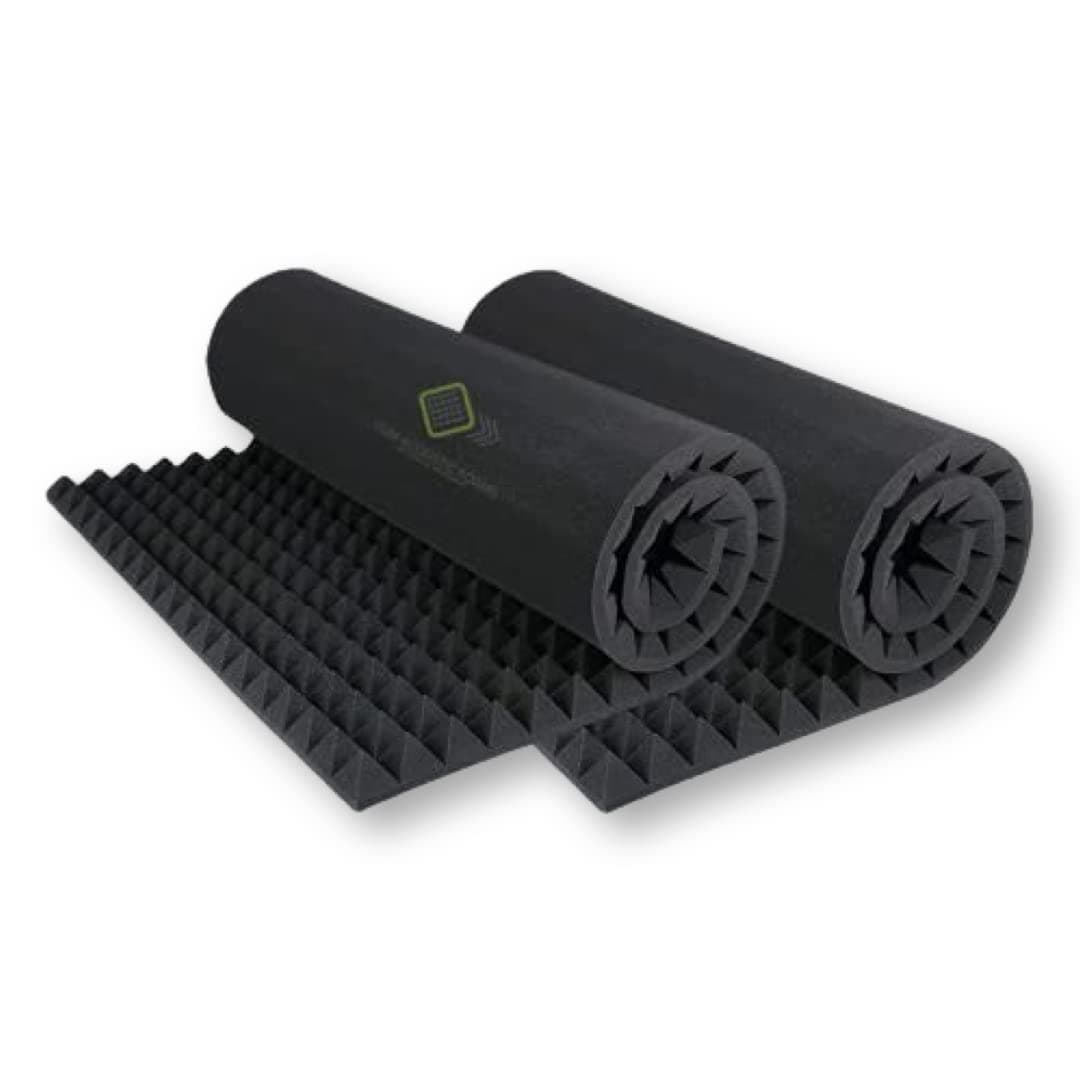 YGM Acoustic Foams® 6x3 Sheet Pyramid Acoustical Soundproofing Padding absorbption Studio Sound | Control Echo & Reverb - 2 Inches | Charcoal Black (38 Density, Set of 2)