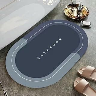 JONI Soft Silicone Super Absorbent (40x60) Bath Mat Anti Skid Quick Drying Bathroom & Water Absorbent Carpets Kitchen Entrance Door Mats(Multi Color) ((2))