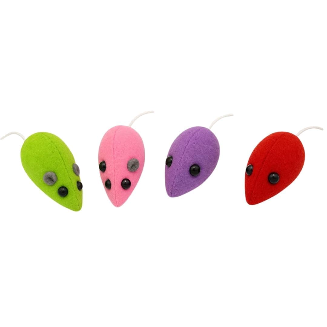 PSK PET MART Cat Mice Toys Interactive Cat Toy Mouse – Cute & Lightweight Pet Toys (Pack of 4)
