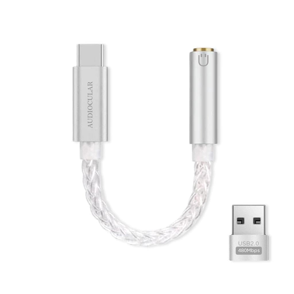 AUDIOCULAR D07 Slim CX31993 Portable DAC Dongle Connector Mobile Audio Adapter, Type C to 3.5mm DAC for iPhone 16 Series /15 Series, Galaxy S25/ S24 & Other Type C Phones