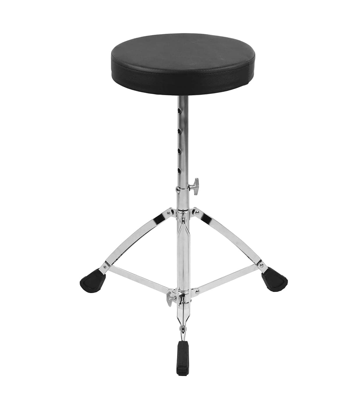 Softline Pro SP36-C Universal Drum Throne Round Padded 2.3 Kg Drum Stool Double-braced Legs Anti-Slip 5 Levels Adajustable Height for Adult Drummers