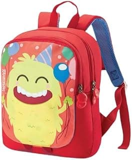 American Tourister 10.5 Litres Yoodle 2.0 Interchangeable Monster 2 Compartment Backpack For 4 To 6 Year Boys & Girls, Kids (Red)