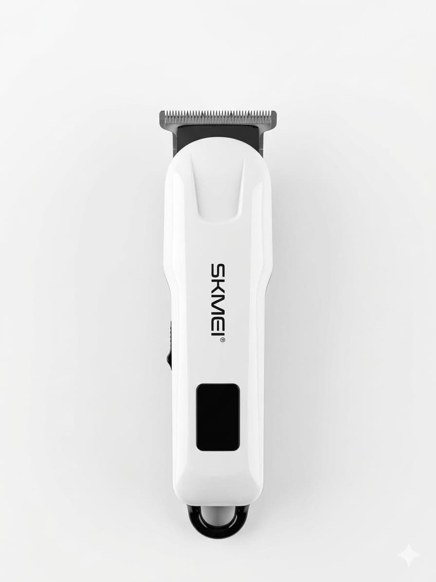 SKMEI SKT1008W Professional Hair Straightener & Clipper For Men and Women | Corded Hair Trimmer with Quiet Operation and Dteachable Heads | Hair Styling Trimmer with LED Power Indicator (Beige)