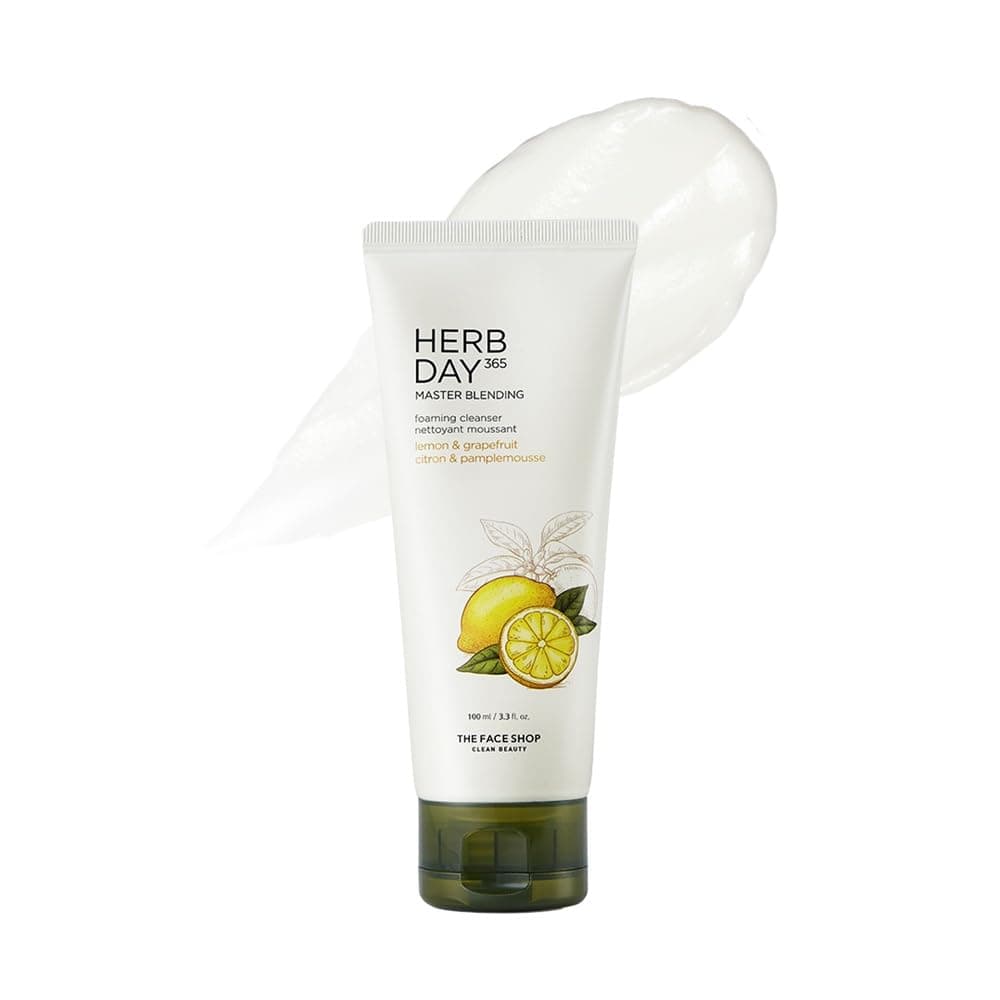 The Face Shop Herb Day 365 Lemon & Grapefruit Face Wash With Vitamin C & Glycolic Acid For Brighter And Glowing Skin | Made in Korea | 100ML