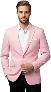 Darbar In Men's Pink Blazer, Single-Breasted Single-Button Formal Blazer