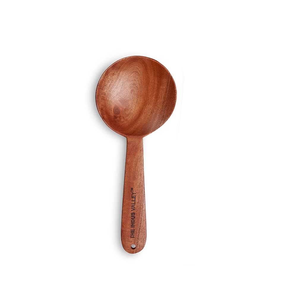 The Indus Valley Neem Wooden Spatula for Cooking/Sauteing/Stirring/Mixing/Serving Food and Gravy, Cooking Ladle (Brown, 23 cm) (Set of 1 Spatula)