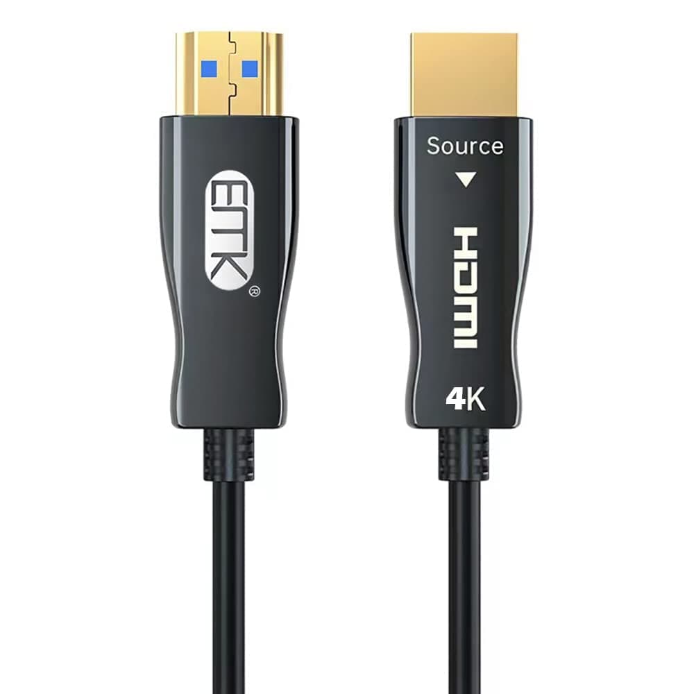 EMK 4K HDMI Fiber Optic Cable 4K 60Hz 18Gbps HDR ARC HDCP2.2 3D Slim Flexible HDMI 2.0 Cable for HDTV/TVbox/Gaming Box / 4K Projector EPL-157H-1-Black