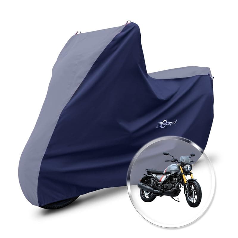 Neodrift 'SuperMax' Bike Cover Suitable for TVS Ronin (All-Weather Motorcycle Protection, Water & UV Resistant, Dustproof, Windproof) (Colour: L.Gray - Blue)