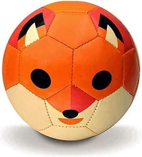 Toyshine Synthetic Leather Edu-Sports Football Soccer Educational Toy Ball for 4-8 Years Kids, Size 3 - Fox (Pump Not Included)