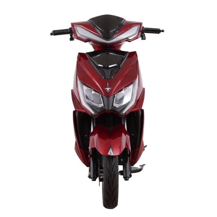MIOOX 60V40Ah Electric Scooter with 100-120km Range, 40km/h Speed, Disc & Drum Brakes, LED Headlight, Comfortable Seat, Non-RTO, 2-Year Battery Warranty (Red)