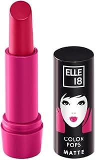 Elle 18 Color Pops Matte Lipstick, Deep Pink, Moisturising Bullet Matte, with Vitamin E, Highly Pigmented, Infused with Jojoba Oil and Shea Butter | 4.3 g