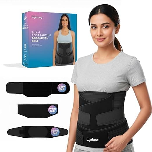 Lifelong Abdominal Belt | Post Pregnancy & Maternity Belt for New Moms | Postpartum Support, Waist & Tummy Recovery, C-Section Adjustable Comfort Belt | Belt for Waist, Pelvis & Tummy Support (LLOPB15)
