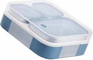 VAYA Tydbyt Lunch Box for Kids Boys, 650 ml, Steel Tiffin Box for Office with 3 Stainless Steel Containers & Lids, Organized Meals with No Mix-Ups, School Ready Bento Box, Blue