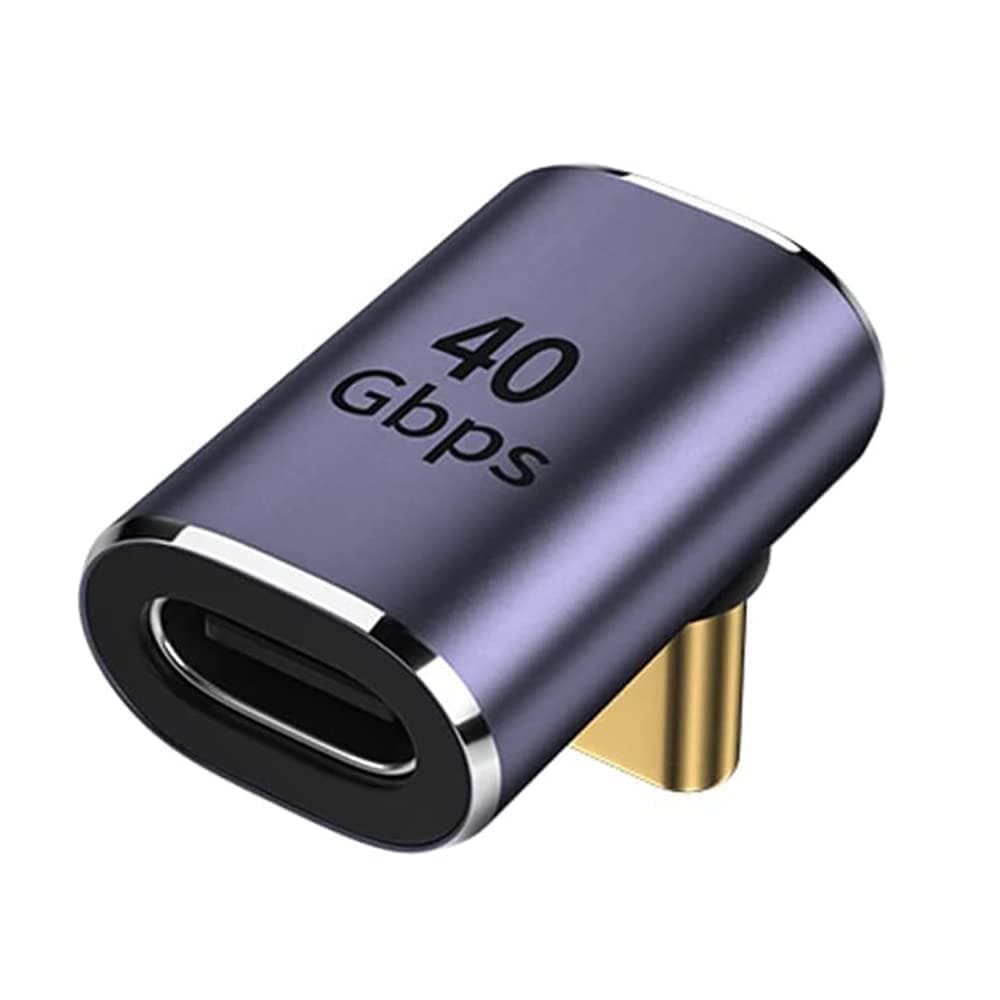 MICROWARE 90 Degree Right Angle USB-C Male to USB-C Female Adapter, Up and Down 90 Degree Type-C Adapter Extender Compatible for Steam Deck, Switch, Notebook Computers, Tablet and Mobile Phones