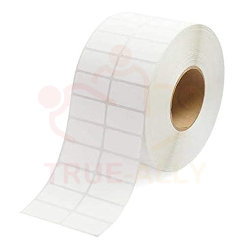 True-Ally Barcode Labels Stickers 2UP 50MM x 25MM (2" x 1") Self Adhesive - 4000 Labels per Roll | Strong Adhesive for Grocery, Transportation, Labs Paper - Pack of 2