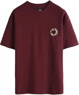WROGN Men's 220 GSM Cotton Blend T-Shirt | Relax Repeat Puff Print Front & Back | Oversized Fit