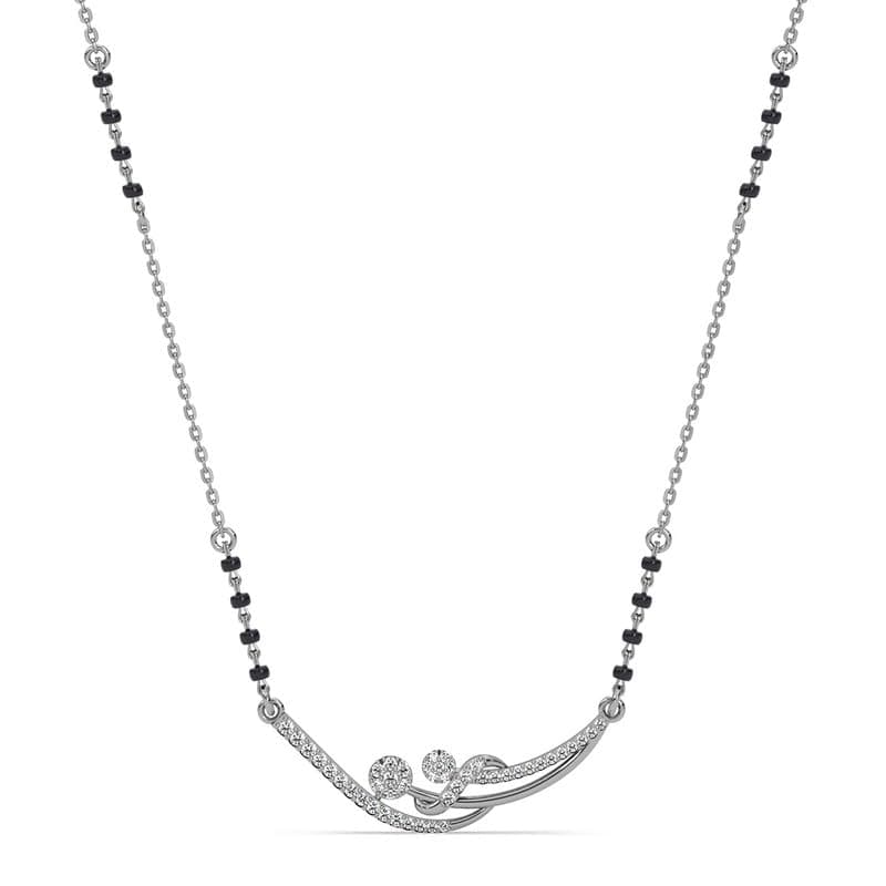 Clara 925 Sterling Silver Hridya Mangalsutra Tanmaniya Pendant for Wife | Black Beads Chain | Gift for Women | Platinum Plated | Swiss Zirconia