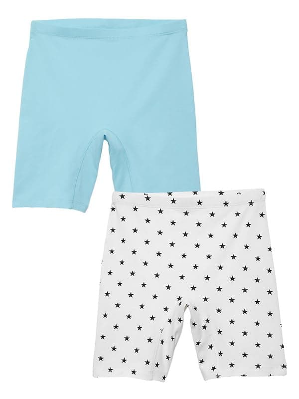 mackly Girls Inner Shorts (Pack of 2) | 2-in-1 Seamless Panty Shorts with Gusset | Soft Breathable Base Layer for Dresses, Skirts