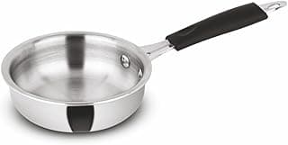 Orange Triply Stainless Steel Mini/Baby/Small Sized (Cute Fry Pan 450 ML) | Heavy Bottom | Induction Friendly | 2.5mm Thickness | Cool Touch Bakelite Stainless Steel Handle | 5Year Warranty