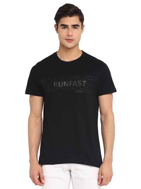 AMERICAN CREW Printed Round Neck T-Shirt for Men