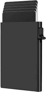 VOGARD Aluminium Pop-Up Slim Card Wallet for Men & Women | RFID Blocking, Minimalist Design, Holds Up to 8 Cards (Black)