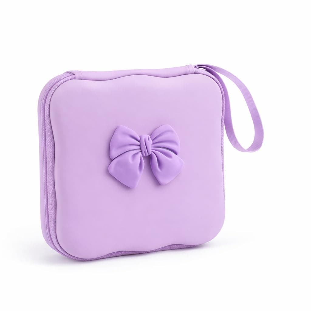 EDNITA Hard Charger Case Cover Pouch Storage Bag for Multi-Use with Unique Desgine - Pack of 1 (Purple Bow)