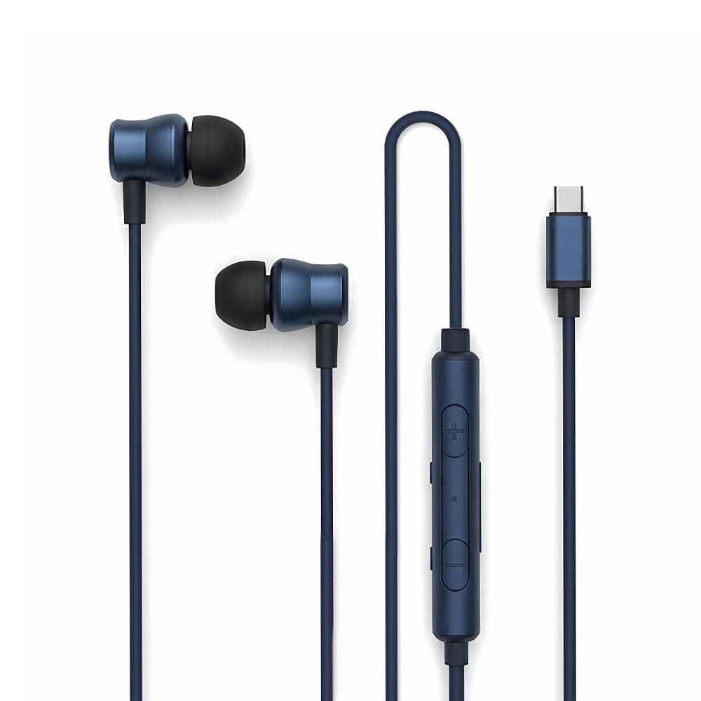 Vynk Pulse C-1 in Ear Type C Wired Earphones with Mic | 14mm Dynamic Drivers | Magnetic Earbuds | Metallic Finish | High Bass | TPE Anti Tangle Wire | Compatible with Type-C Smartphones and Laptop