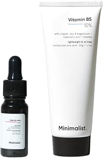 Minimalist B5 Moisturizer 50g + Salicylic Acid 2% Serum 10ml | Hydration & Oil Control Skincare Duo for Acne, Blackhead Reduction & Clear, Balanced Skin