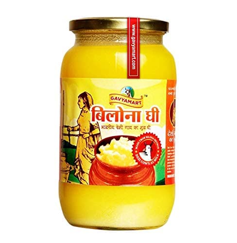 Gavyamart Ghee in Pantry, Bilona ghee 100% Fresh Pure Desi Kankrej Organic Non-GMO Cow Ghee-Made Using Traditional Bilona Method - Glass jar pack 500ml