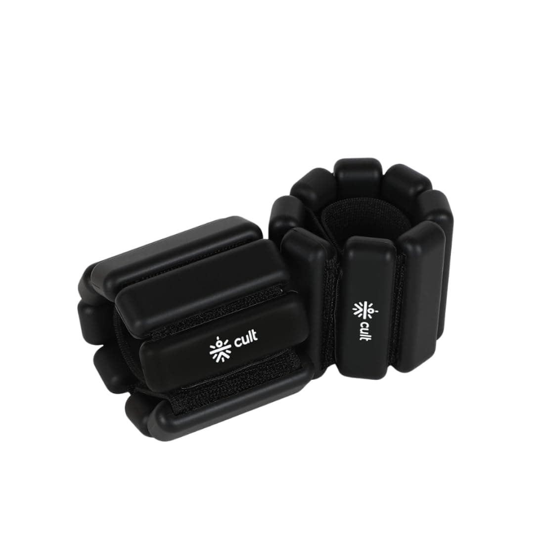 Cult Adjustable Ankle & Wrist Weights 900 g Removable 60 g Slots with Skin-Safe Silicone Coating– Ideal for Strength Training, Cardio, Yoga & Pilates Pair of 2 Black