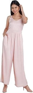 Zink London Women's Pink Regular Jumpsuit