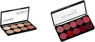SWISS BEAUTY Ultra Base Concealer Palette, Face MakeUp, Multicolor-02, 16g and Swiss Beauty Matte Lip Pallete, Multicolor-01, 10g
