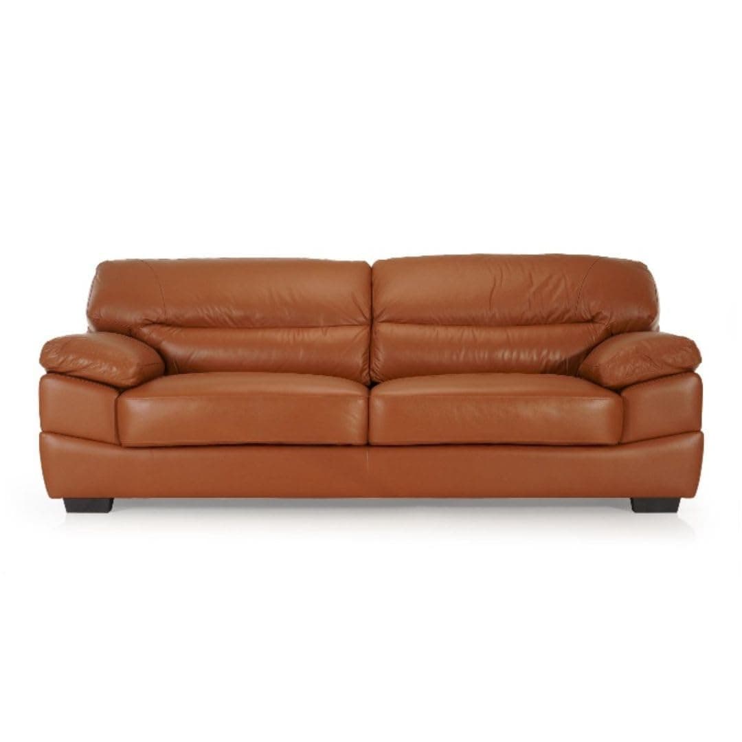 LEGACY OF COMFORT Heaven 3 Seater Sofa Premium Leatherette Sofa for Living Room Offices and Hotels Brown